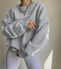 Casual Letters Print Sweatshirt Women Fashion Fleece Long Sleeve Loose Hoodies