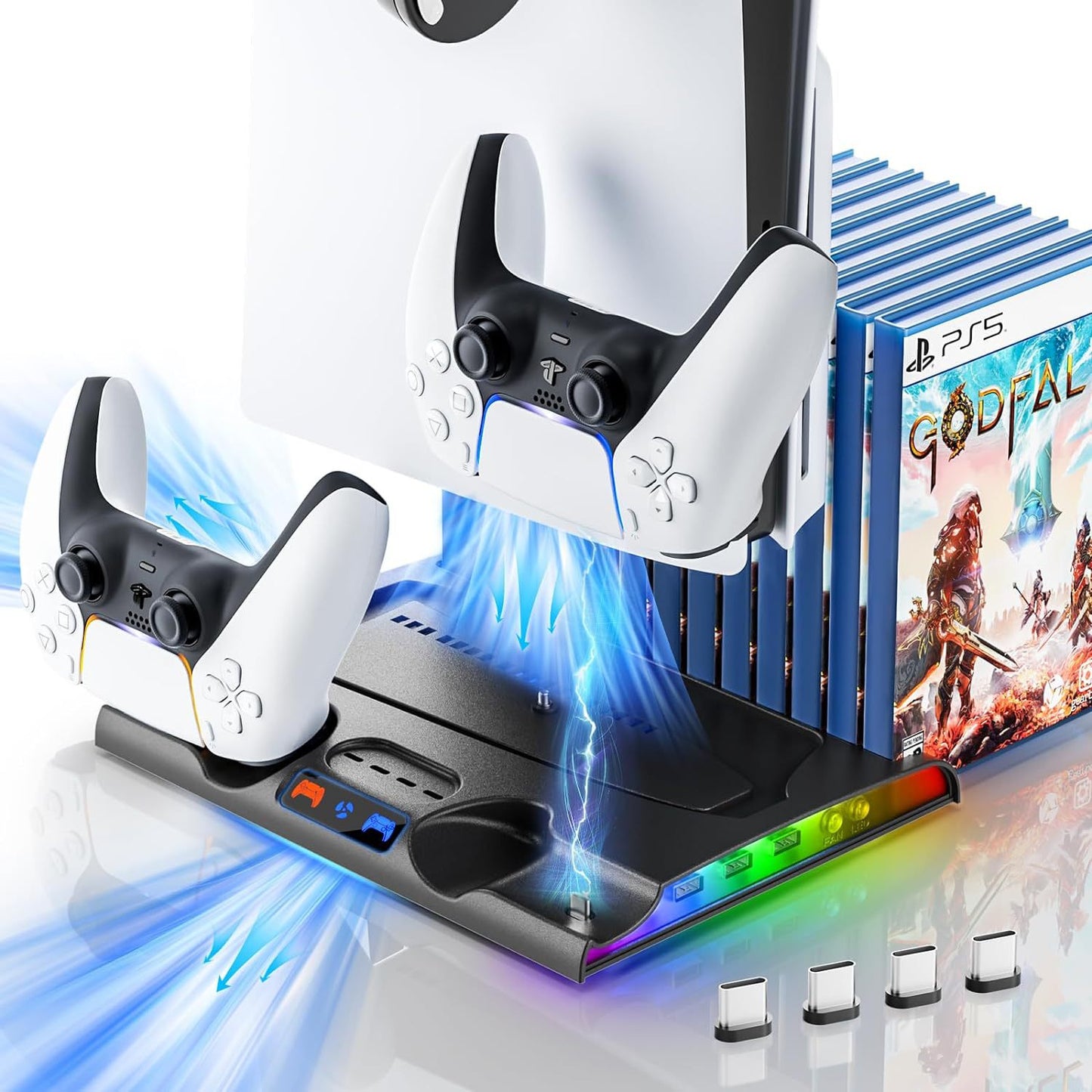 PS5 SLIM dedicated charging dock p5SLIM cooling base thin fan disc storage rack