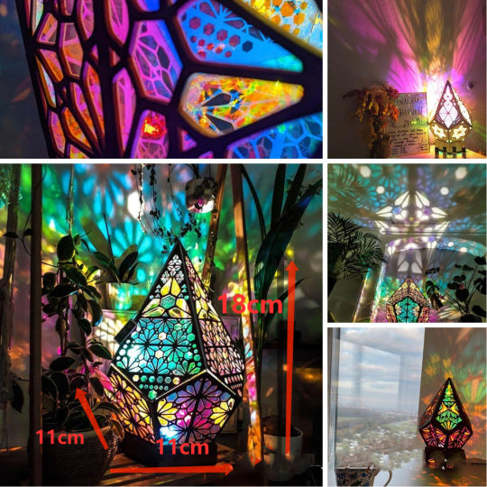 Floor Lamp- Bohemian Light Spot Diamond Light Hollow Bohemian Colorful Lights