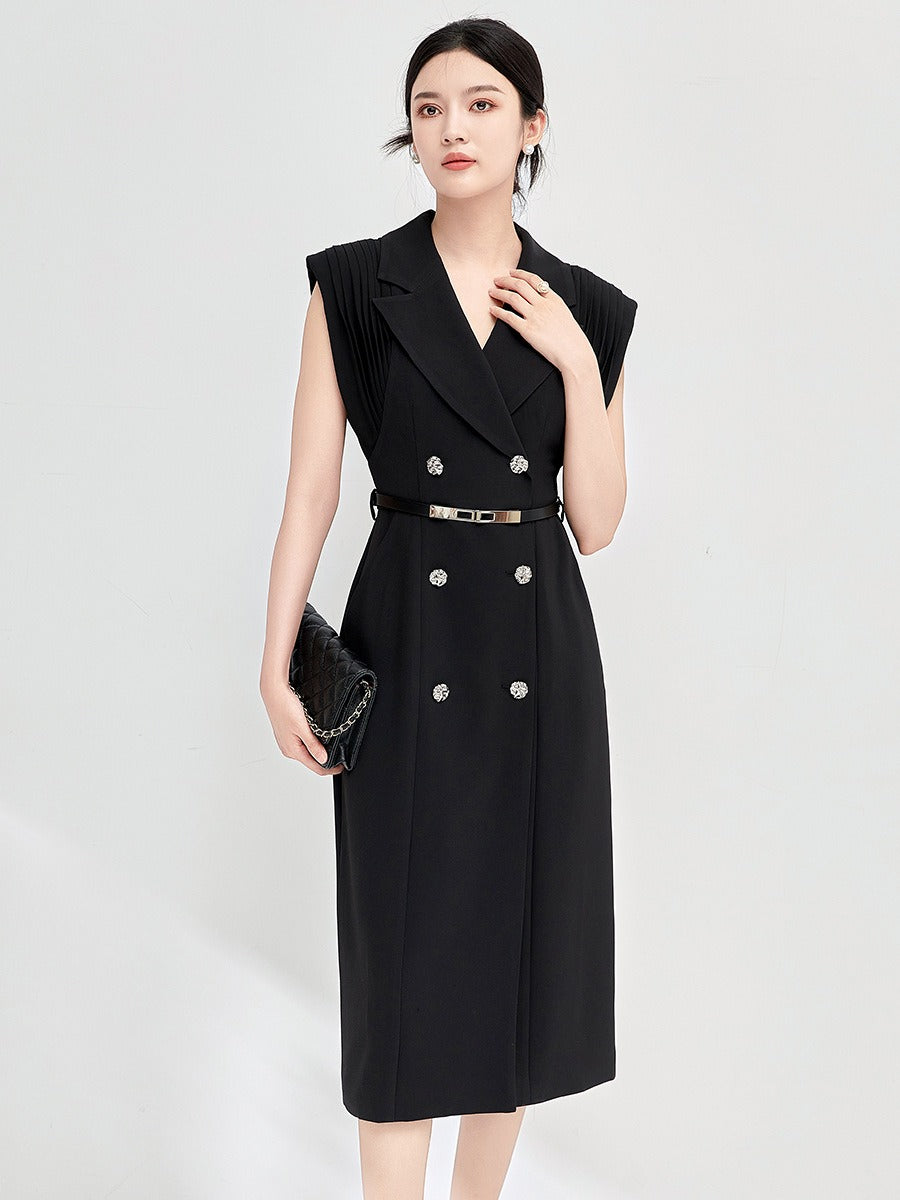 Commuting temperament, professional femininity, light luxury waist dress for women