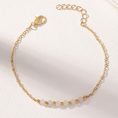 Simple and exquisite chain natural stone bead bracelet for women