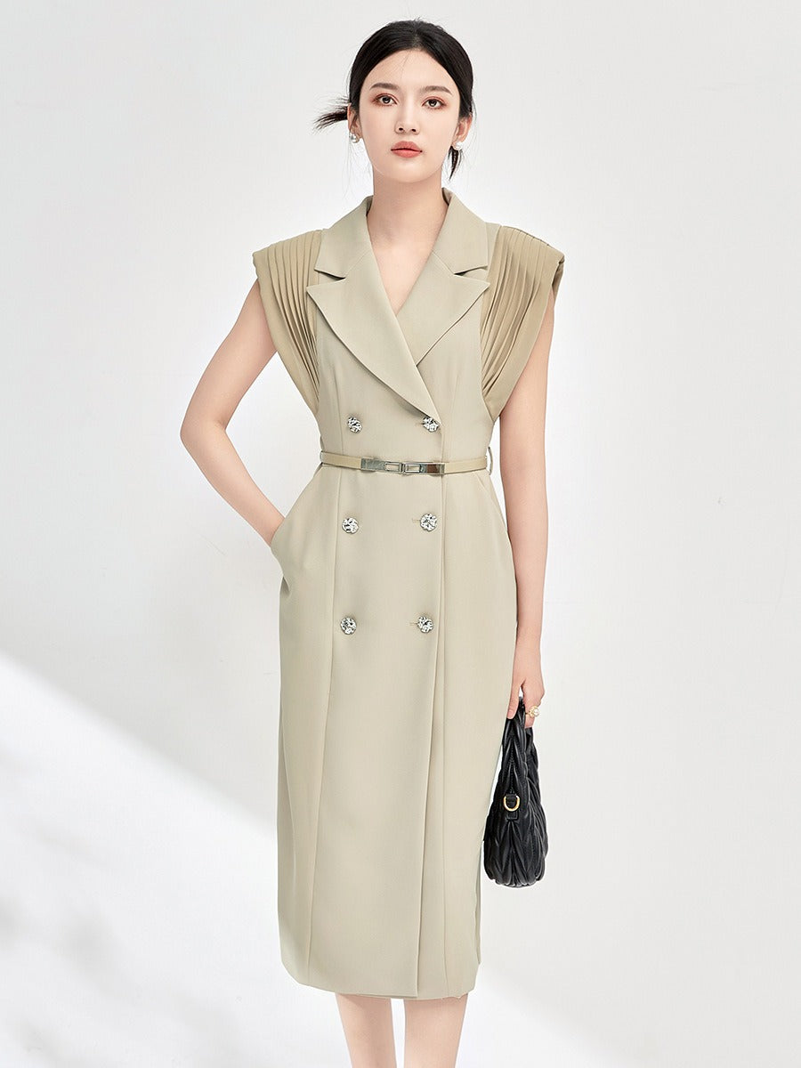 Commuting temperament, professional femininity, light luxury waist dress for women