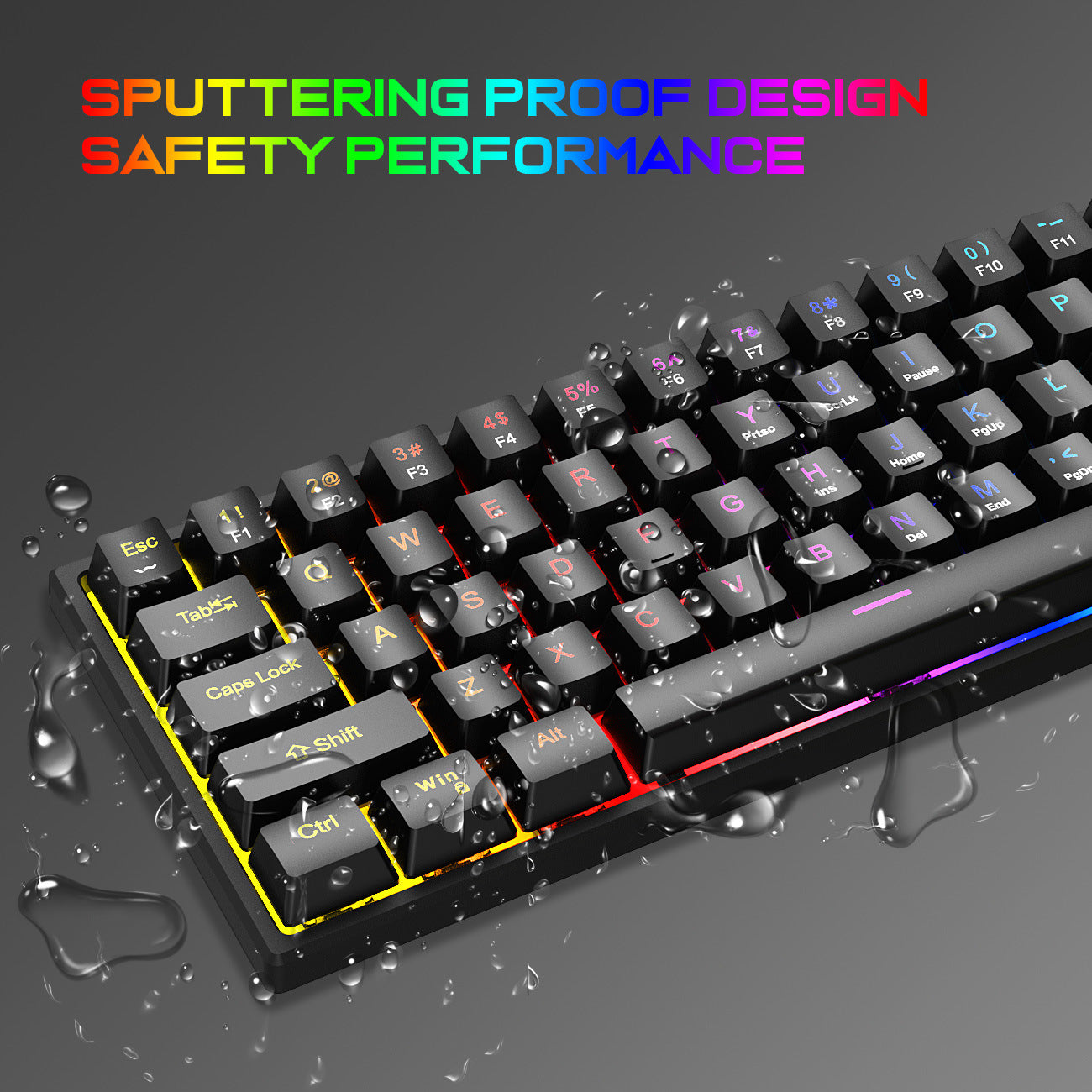 Plug in mechanical keyboard with blue shaft and 61 keys, mini portable wired detachable mechanical keyboard for esports