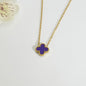 This four-leaf clover is plated with 18k gold titanium steel lucky four-leaf clover bracelet necklace