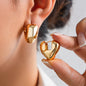 Ins style metal heart ear buckle with simple design and U-shaped smooth surface earrings