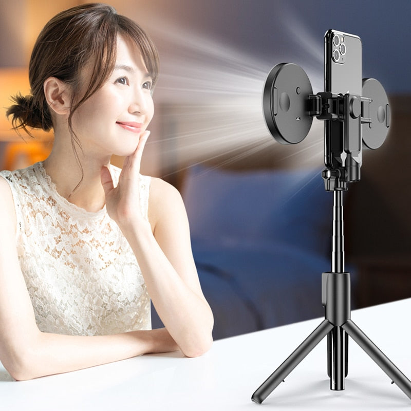 Wireless Bluetooth-compatible Selfie Stick with Led Ring Light