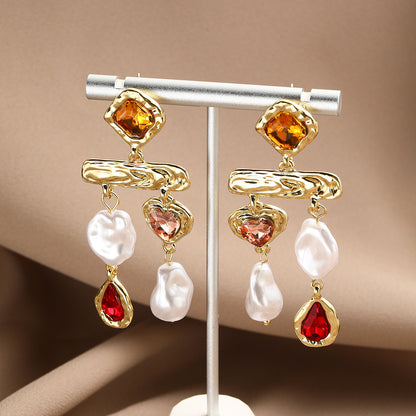 Exaggerated pearl earrings, new popular, niche, unique earrings, high-end and elegant earrings for women