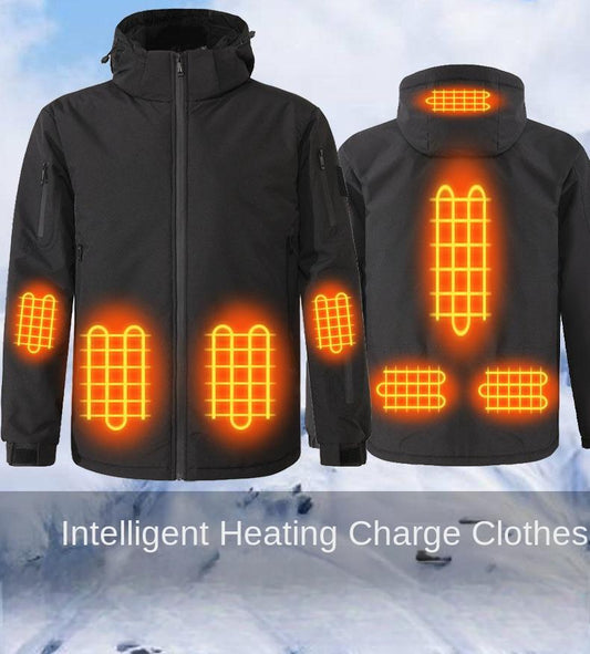 Intelligent heating jacket for men and women, waterproof heating jacket, winter cold proof jacket, warm jacket, electric heating jacket