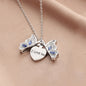 New diamond butterfly heart necklace for women, openable I Love You heart-shaped pendant necklace