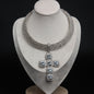 Diamond Cross Pendant Collar Exaggerated Necklace Women's Hip Hop Accessories