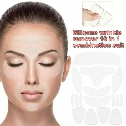 18Pcs Reusable Silicone Face Patch Set Anti Wrinkle Patches For Face Neck Forehead Eye Cheek Chest Pads Beauty Tools