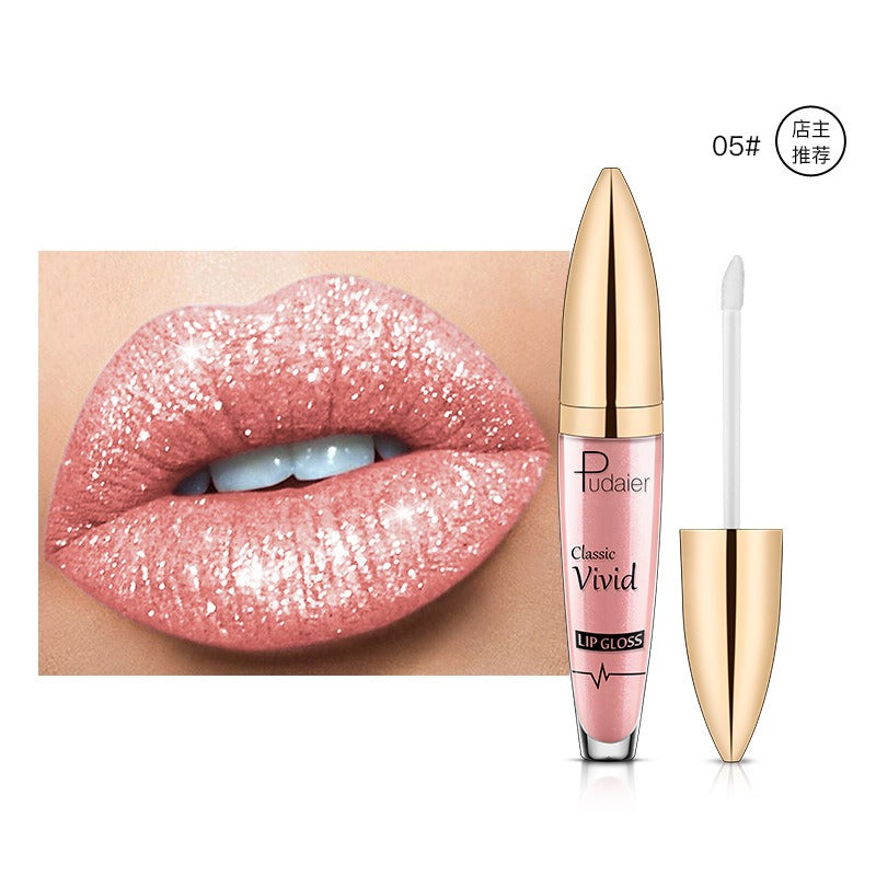 Pudaier matte pearl gloss lip gloss does not stick to cup lip glaze, develops color, liquid lipstick, and lip gloss