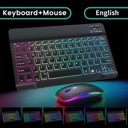 Suitable for iPad gradient luminous wireless keyboard and mouse set tablet Bluetooth keyboard