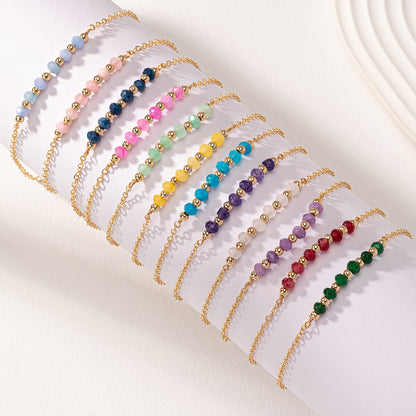 Simple and exquisite chain natural stone bead bracelet for women