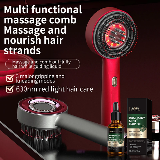 Electric massage comb household scalp liquid guide comb red light anti-hair loss hair care hair care comb multi-function massage comb with essential oil