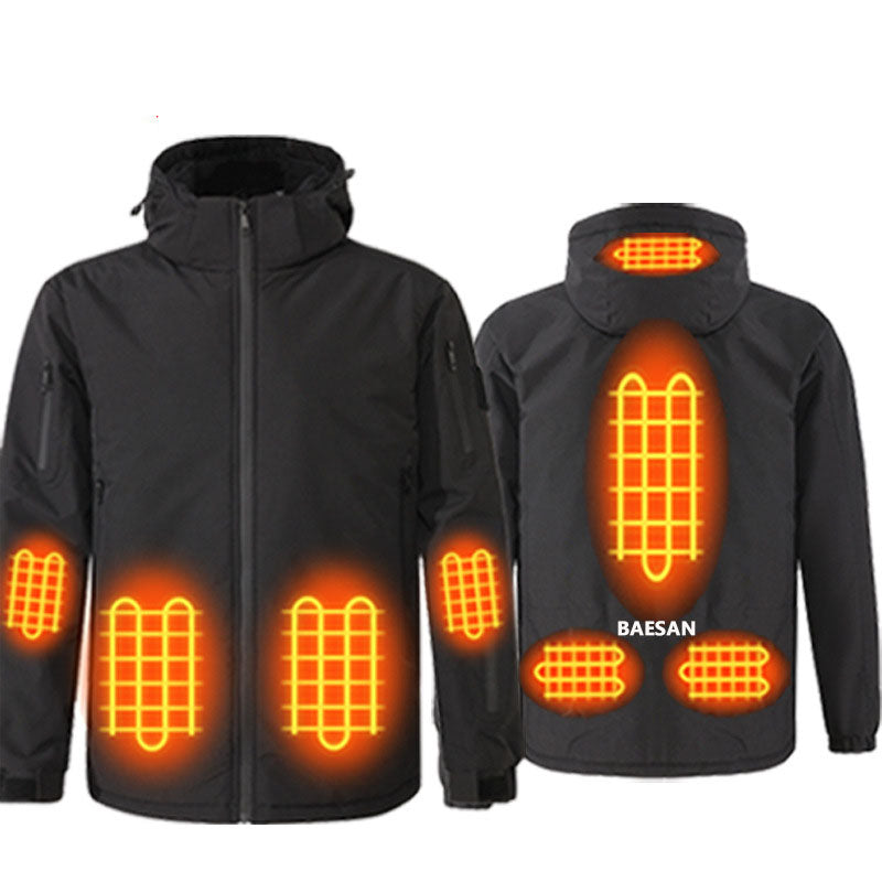 Intelligent heating jacket for men and women, waterproof heating jacket, winter cold proof jacket, warm jacket, electric heating jacket