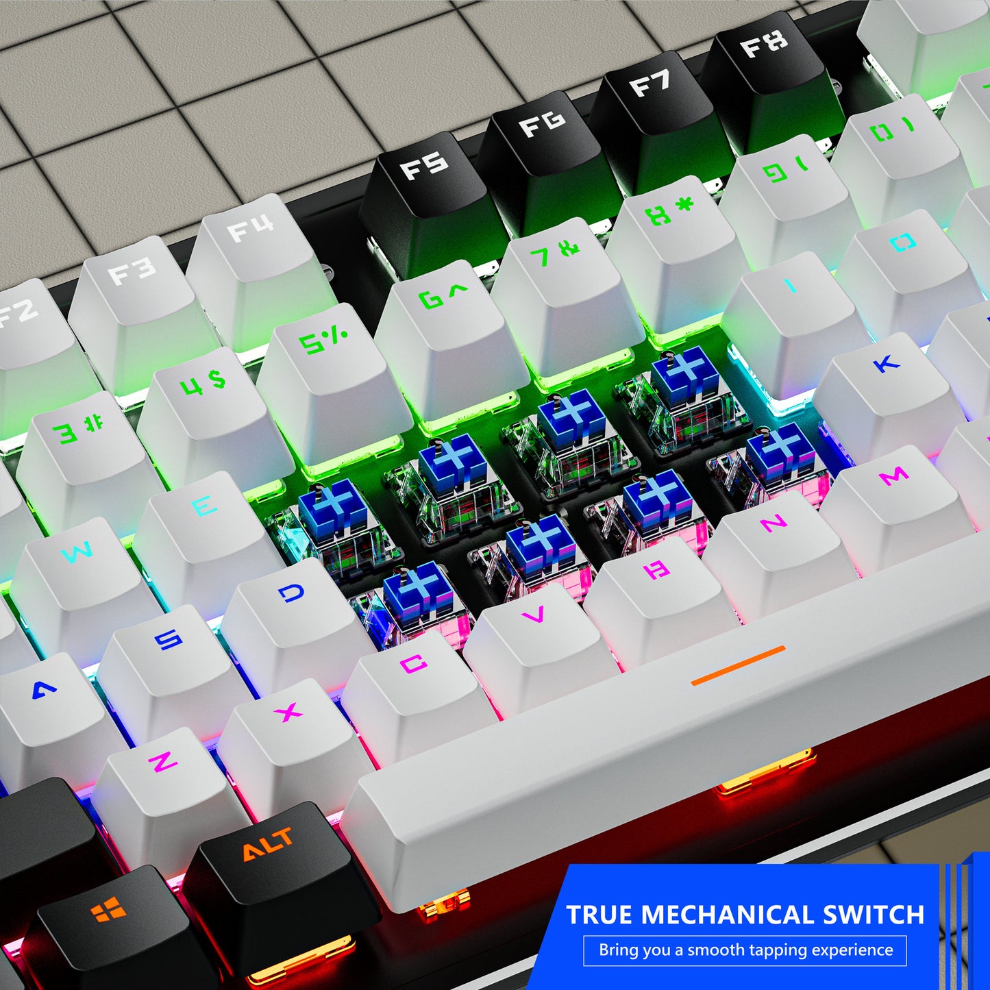 K880 wired mechanical keyboard customized hot swappable office computer 104 key e-sports game