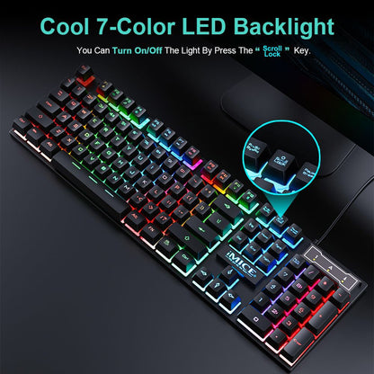 Wired gaming keyboard floating keycap rainbow backlit keyboard and mouse set AN-300