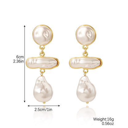 Exaggerated pearl earrings, new popular, niche, unique earrings, high-end and elegant earrings for women