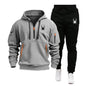 European and American men's sports hoodie set printed casual sports hoodie hooded suit for men