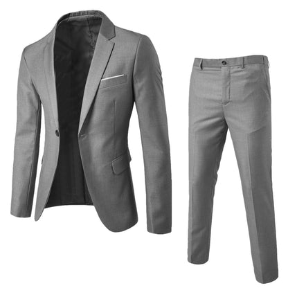 Men's two-piece suit business professional formal suit small suit Korean version groomsman groom's wedding dress