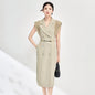 Commuting temperament, professional femininity, light luxury waist dress for women