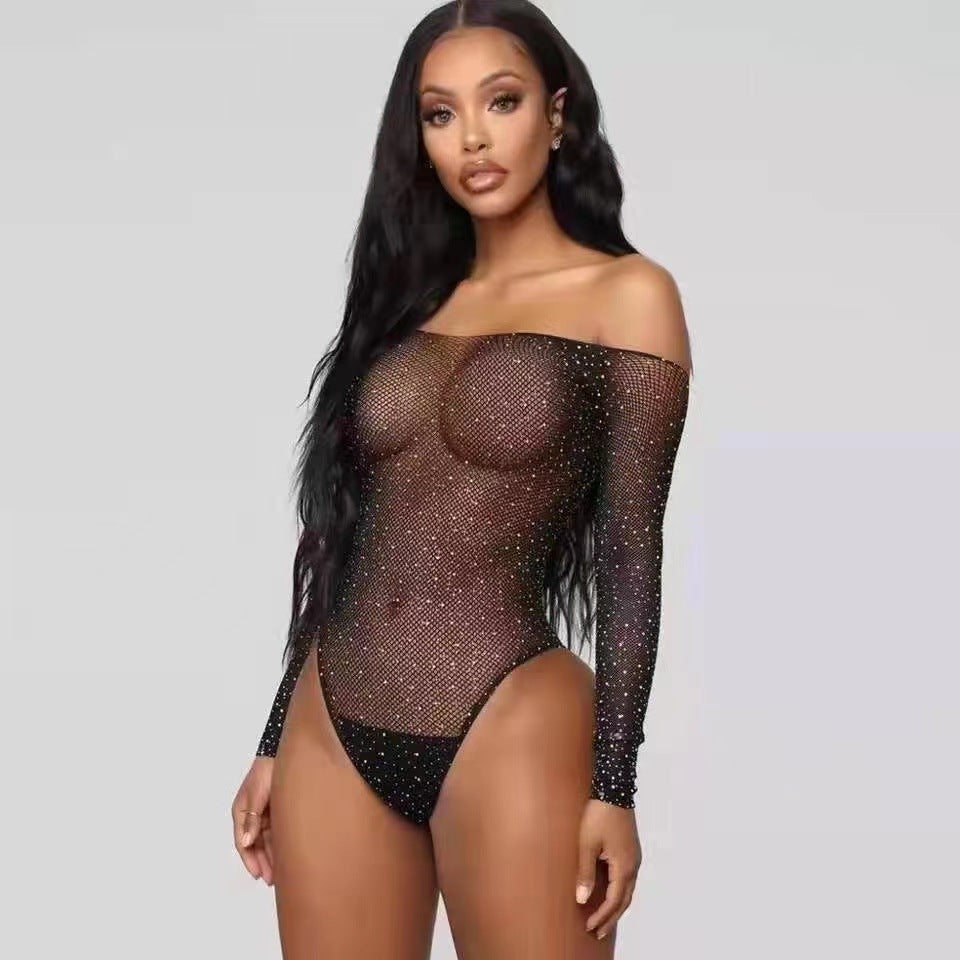 Drill Black Stockings Fishnet Socks Bright Drill Sexy Pantyhose Hot Drill Bling Net Red Ins Black Silk Thin Water Diamond