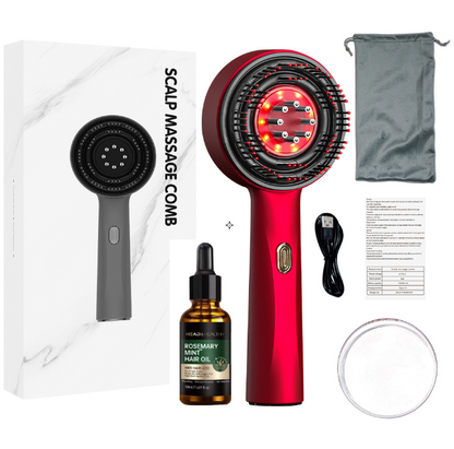 Electric massage comb household scalp liquid guide comb red light anti-hair loss hair care hair care comb multi-function massage comb with essential oil