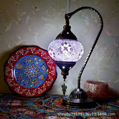 Exotic Moroccan retro mosaic study bedside Little Swan Cafe dressing table coffee table decorative lamp