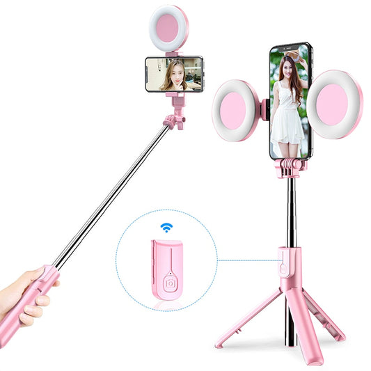 Wireless Bluetooth-compatible Selfie Stick with Led Ring Light