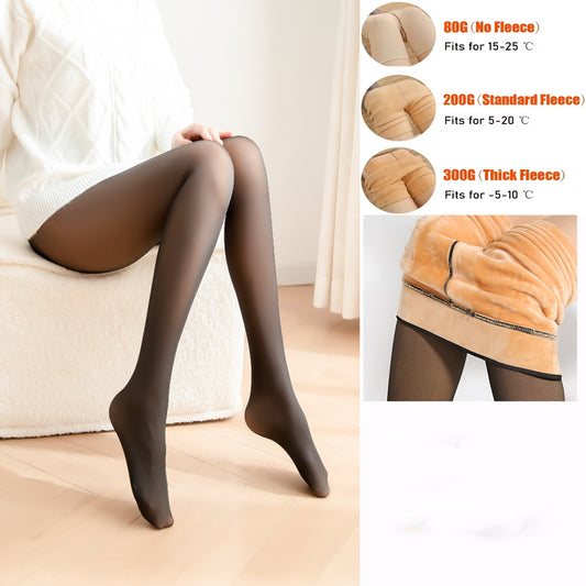 Insulated Tights Thermal Stockings Leggings Woman Thermal Fleece Lined Tights Sexy Warm Winter Women Socks Black Coffee Grey