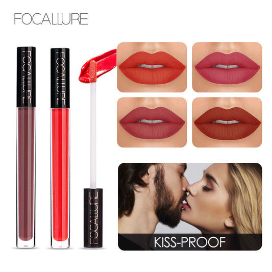 FOCALLURE Liquid Lipstick Makeup Matte Lip Tint Sexy Pigment Waterproof Batom Tint Nude Gloss Kiss-proof Lips Make up