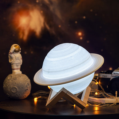 Rechargeable 3D Print Saturn Lamp Like Moon Lamp