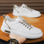 One foot men's shoes summer pilot casual shoes men's sports flat shoes anti slip waterproof white leather shoes spring