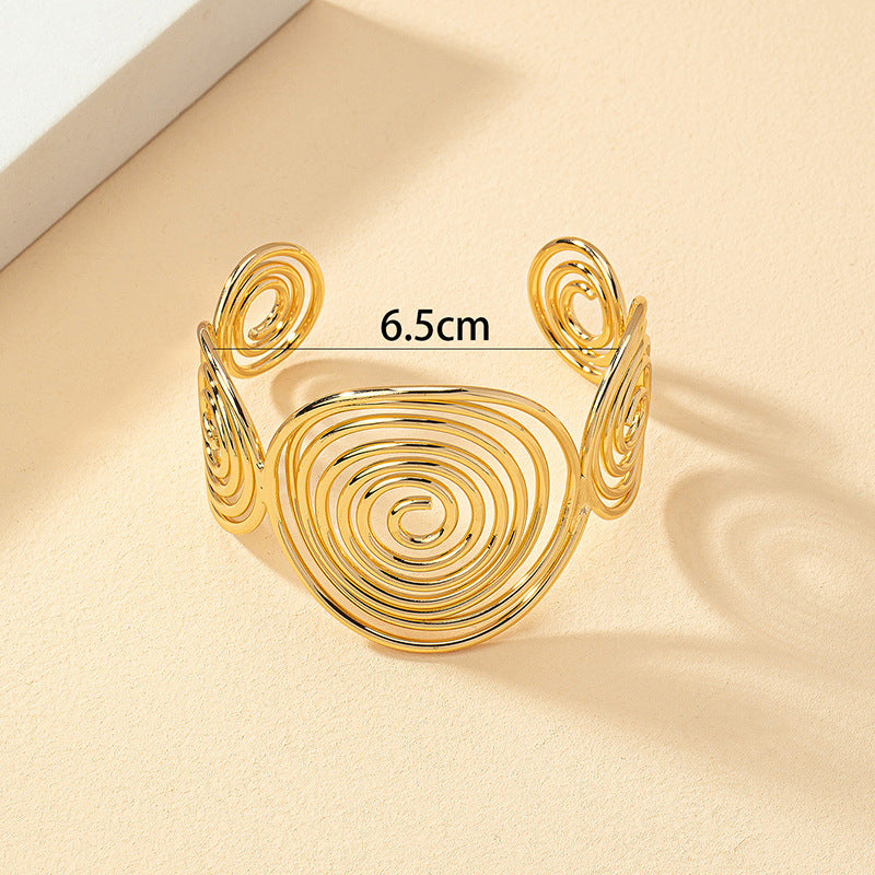 New metal design high-end adjustable bracelet European and American retro personality geometric niche bracelet