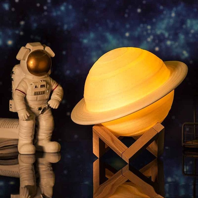 Rechargeable 3D Print Saturn Lamp Like Moon Lamp