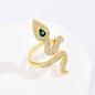 European and American snake shaped opening ring female INS niche personality ring