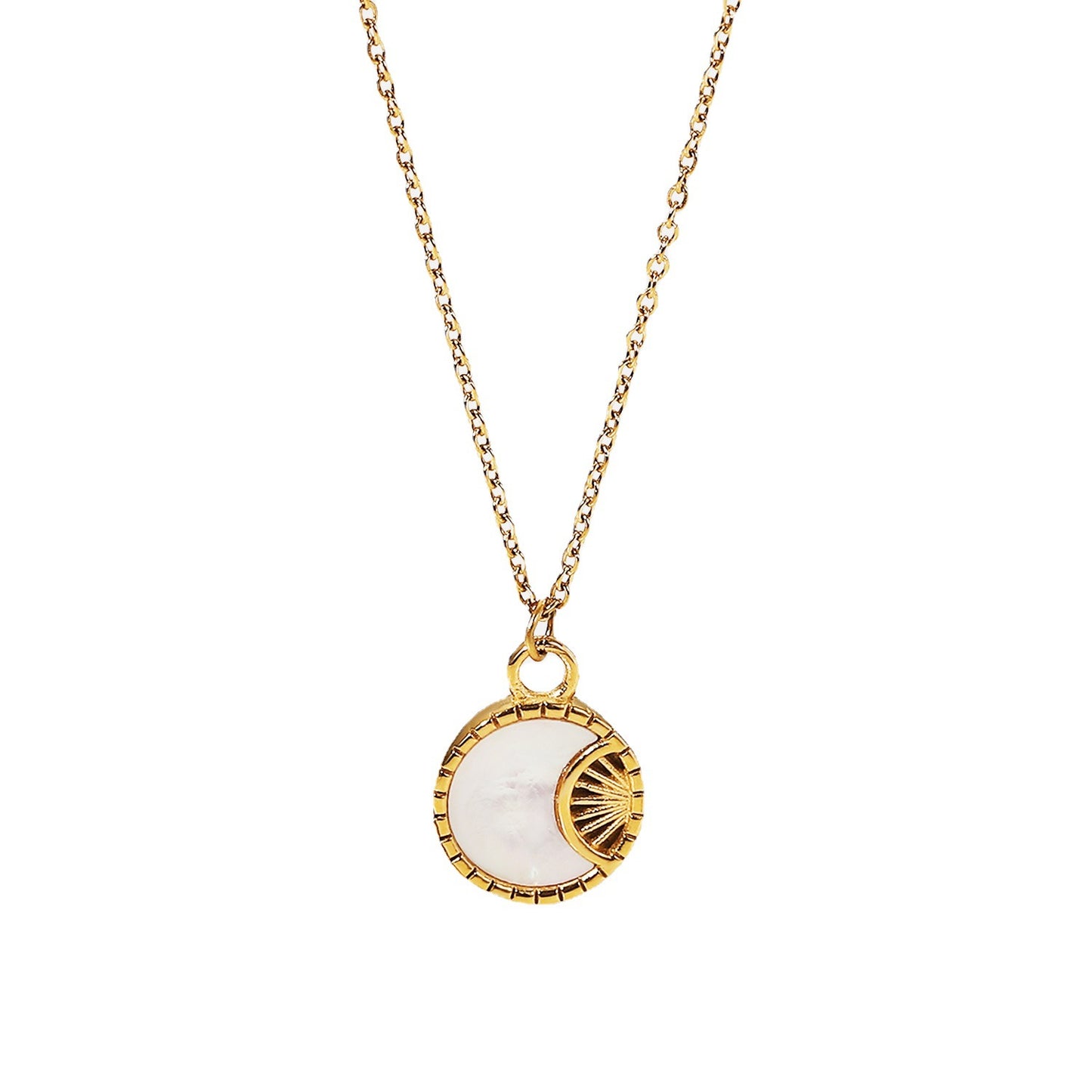 Round shell pendant necklace jewelry for women