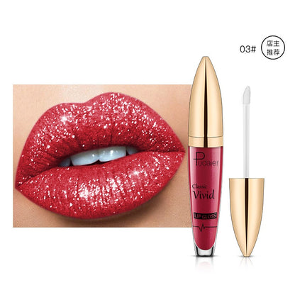 Pudaier matte pearl gloss lip gloss does not stick to cup lip glaze, develops color, liquid lipstick, and lip gloss