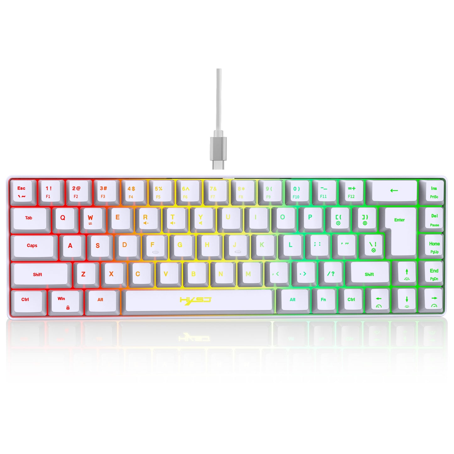 60% Mini 68 Key Mechanical Texture Film Gaming Keyboard ABS Material RGB Backlit Mini Portable Keyboard