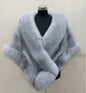 Luxury Fur Women Poncho Fluffy Shawl Fur Evening Dress Shawl Wedding Banquet Shawl Dress Shawl Plush Cape Coat Women Jackets