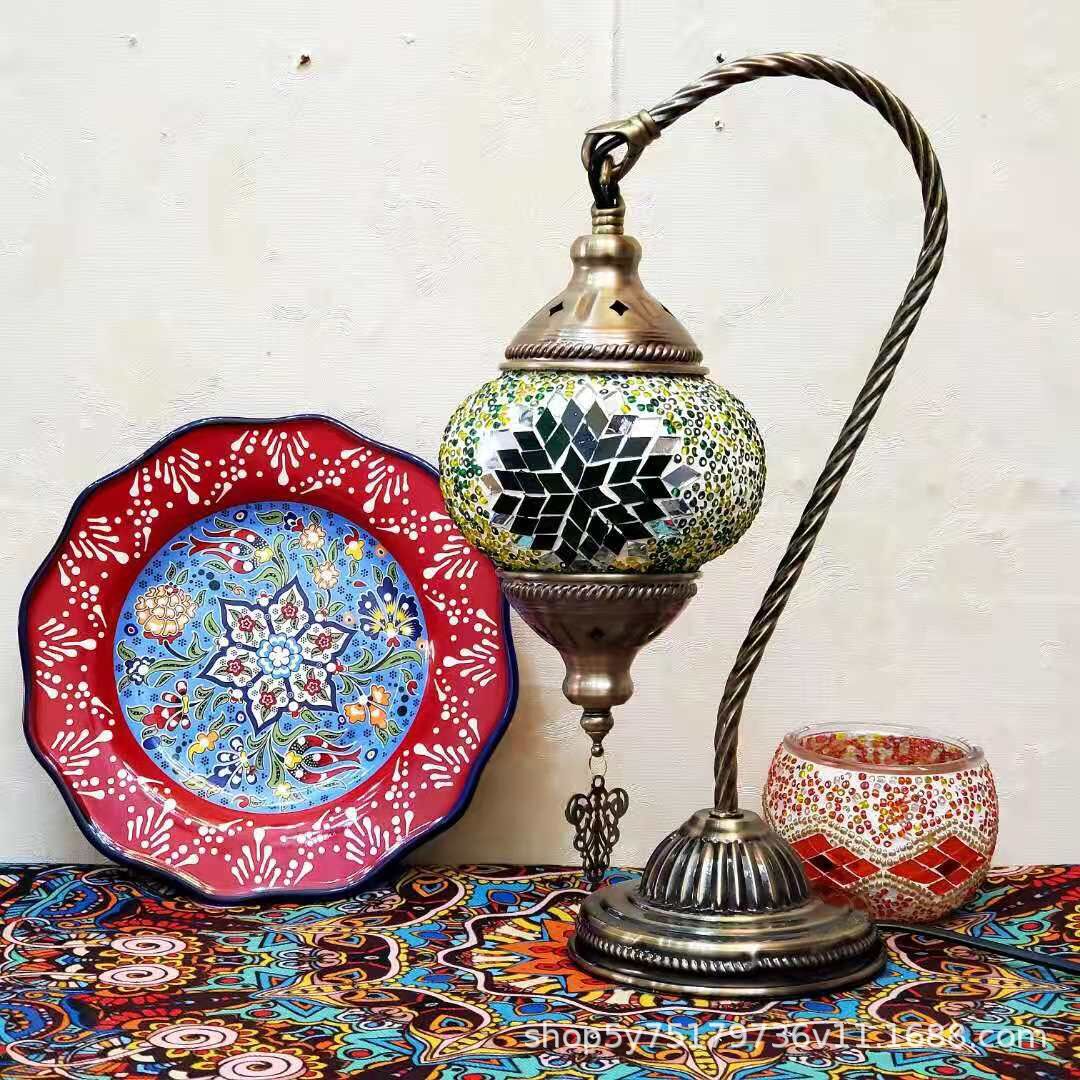 Exotic Moroccan retro mosaic study bedside Little Swan Cafe dressing table coffee table decorative lamp