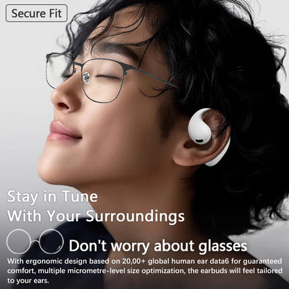 Frosted H8 Bluetooth Earphones with Ultra Long Battery Life OWS Non In Ear External Hanging Wireless Earphones