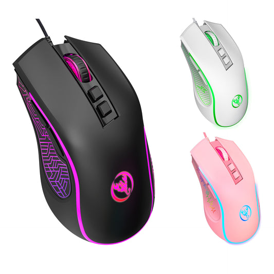 X100 wired gaming mouse with colorful glowing e-sports office mouse adjustable 3600dpi