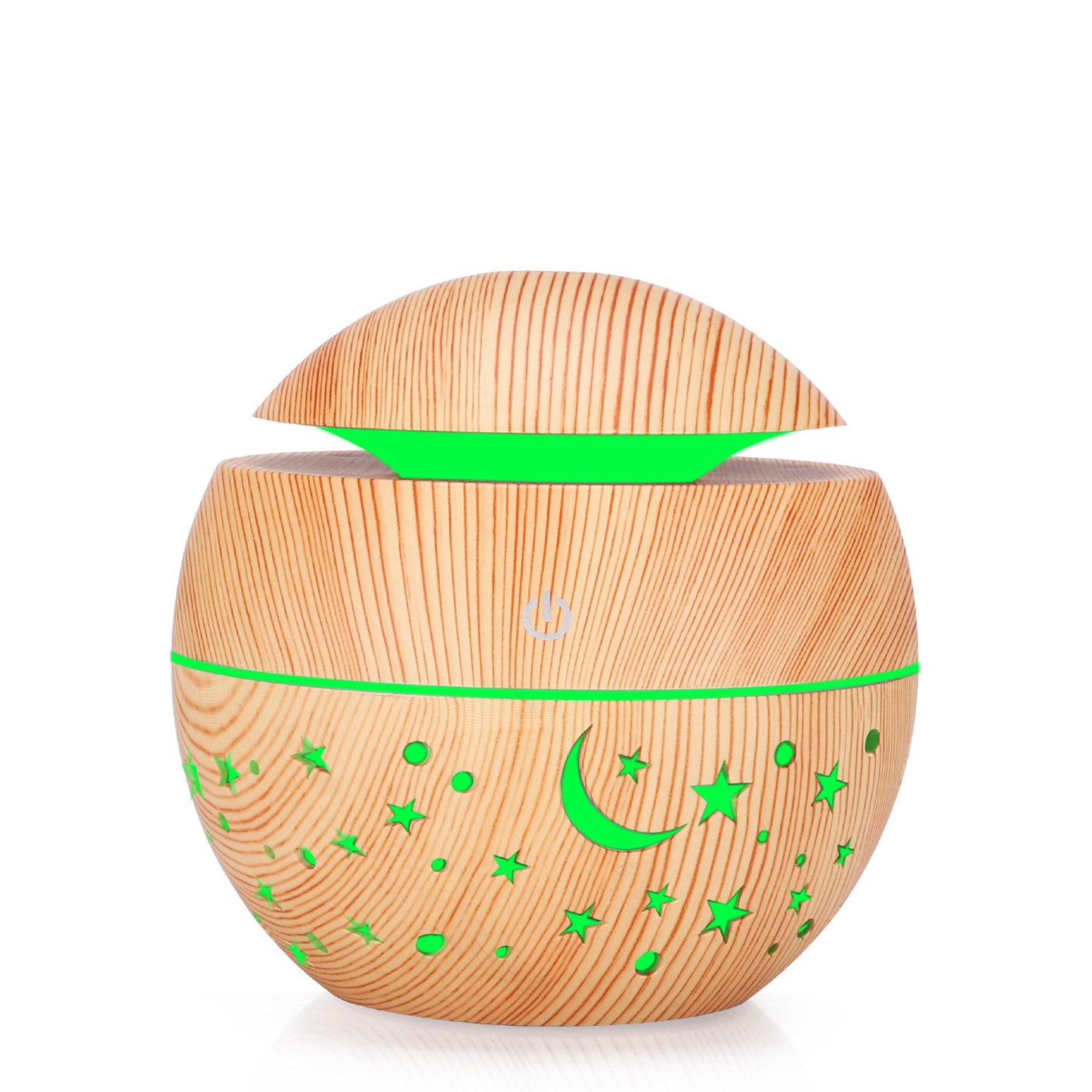 Starry Wood Grain Hollow Star Moon Humidifier Creative Colorful Light