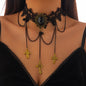 Pumpkin Festival Spider Web Lace Necklace Halloween Spicy Girl Water Drop Crystal Clavicle Chain