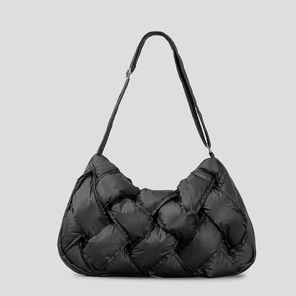 Fashion Woven Padded Women Shoulder Bags Designer Nylon Down Cotton Crossbody Bags Casual Hobos Puffer Bag Large Tote Bag