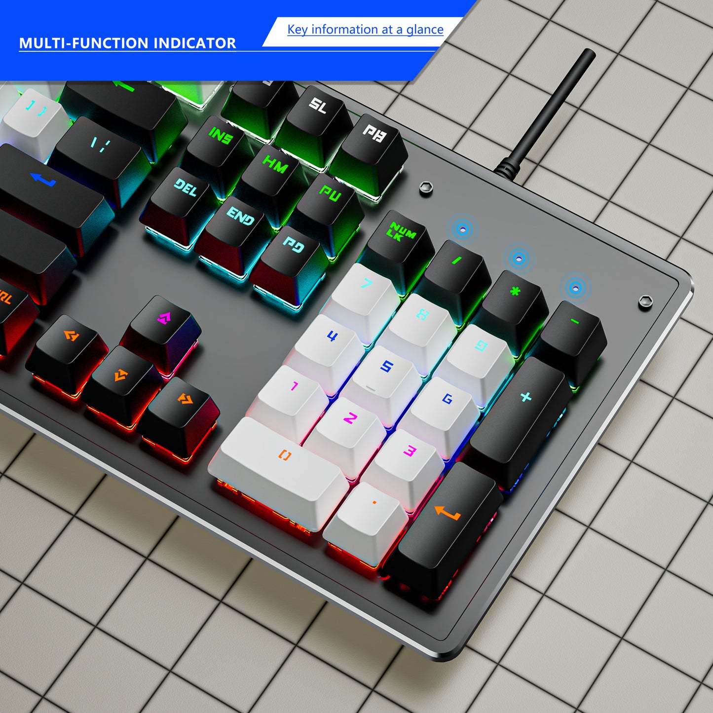 K880 wired mechanical keyboard customized hot swappable office computer 104 key e-sports game