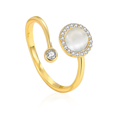 Fashionable and luxurious circular ring with geometric design, high-end women's ring, elegant and refined accessories for women