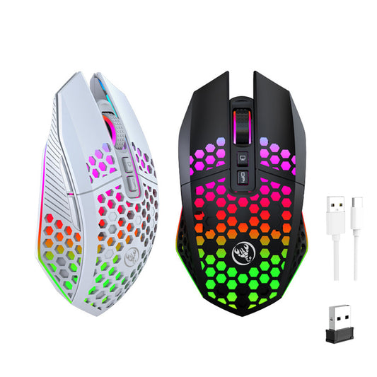 Lightweight hollow hole mouse, wireless rechargeable gaming light emitting computer, laptop, office mouse